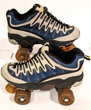 Oxygen Quad Roller Skates Mens 6 Womens 8 Blue/Grey/Yellow