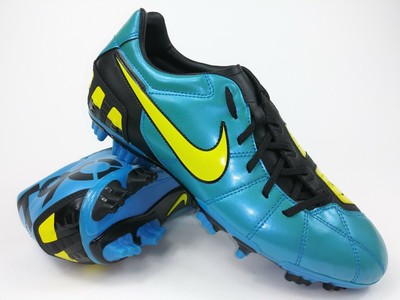 yellow and blue football boots