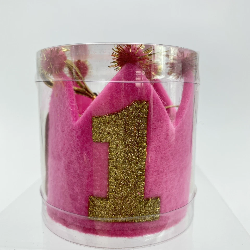 Тиара с грязевым пирогом для девочки на 1-й день рождения Crown Pink Princess обруч для волос на первый день рождения - Изображение 4 из 4