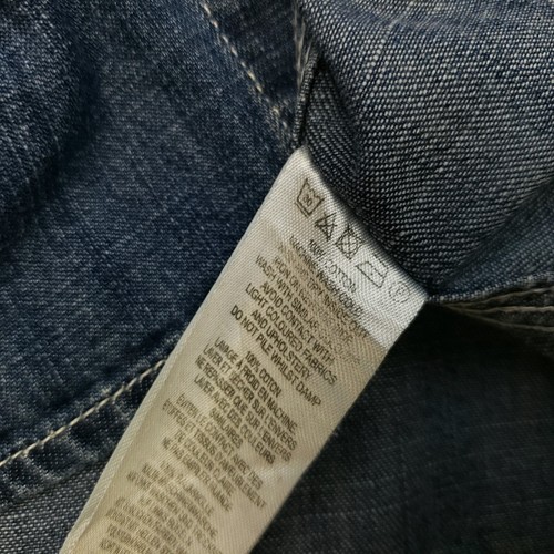 French Connection Denim Shirt SMALL (Loose) Relaxed Fit Blue Long Sleeve Solid - Picture 10 of 12