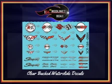 1/24 "Corvette" Assorted Emblems Decal SCR-124-0884