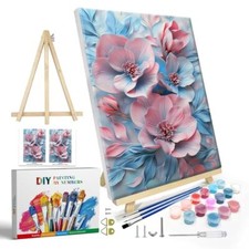 Paint by Numbers Kit for Adults with Frame, Flower Paint by Number with