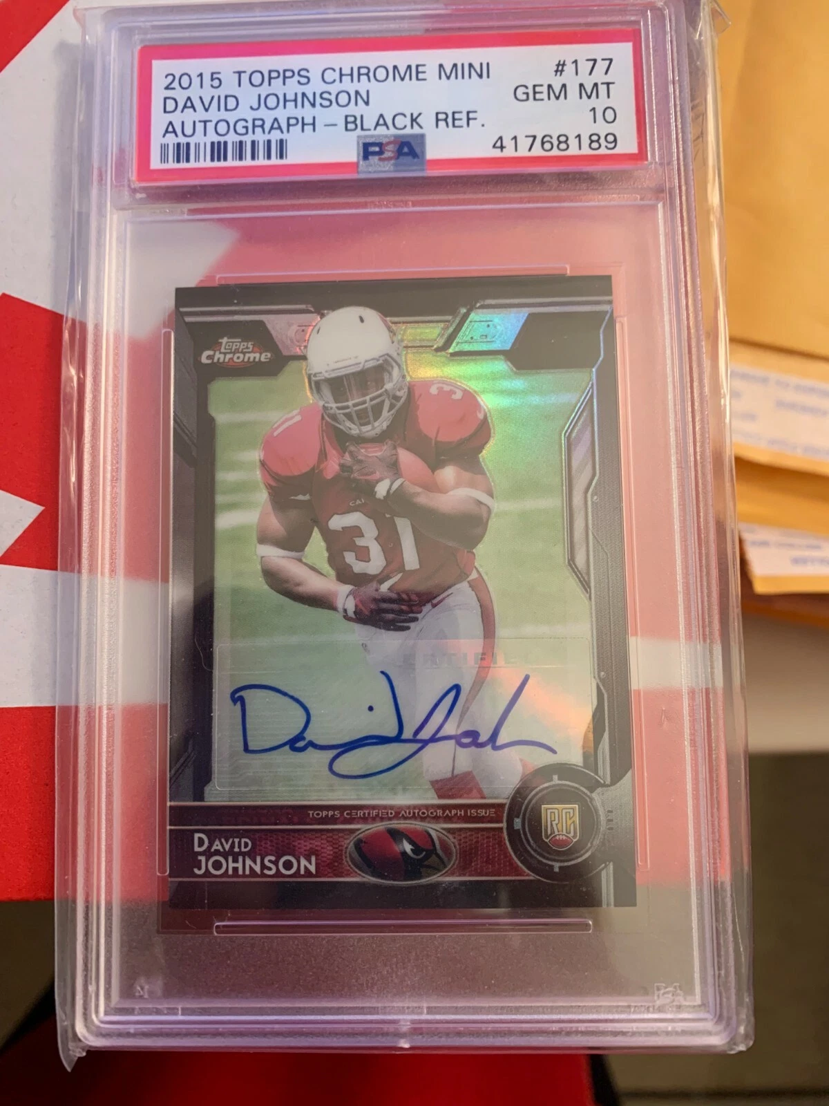 David Johnson Topps Chrome Mini #177 Autograph-Black Refractor