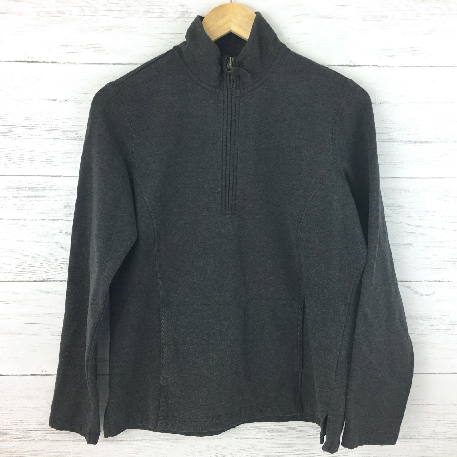 Eddie Bauer Women's Dark Grey 1/2 Zip Athletic Top Fr… Gem