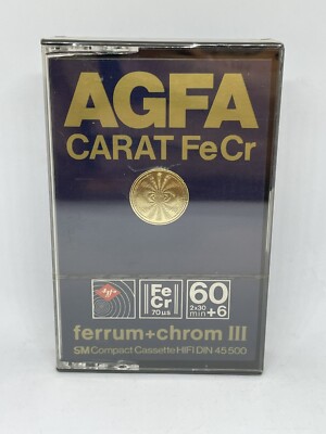 Cassette Audio Vintage AGFA Carat FeCr 90+6 - Rare, Fabriquée En Allemagne (1979) - NEUVE