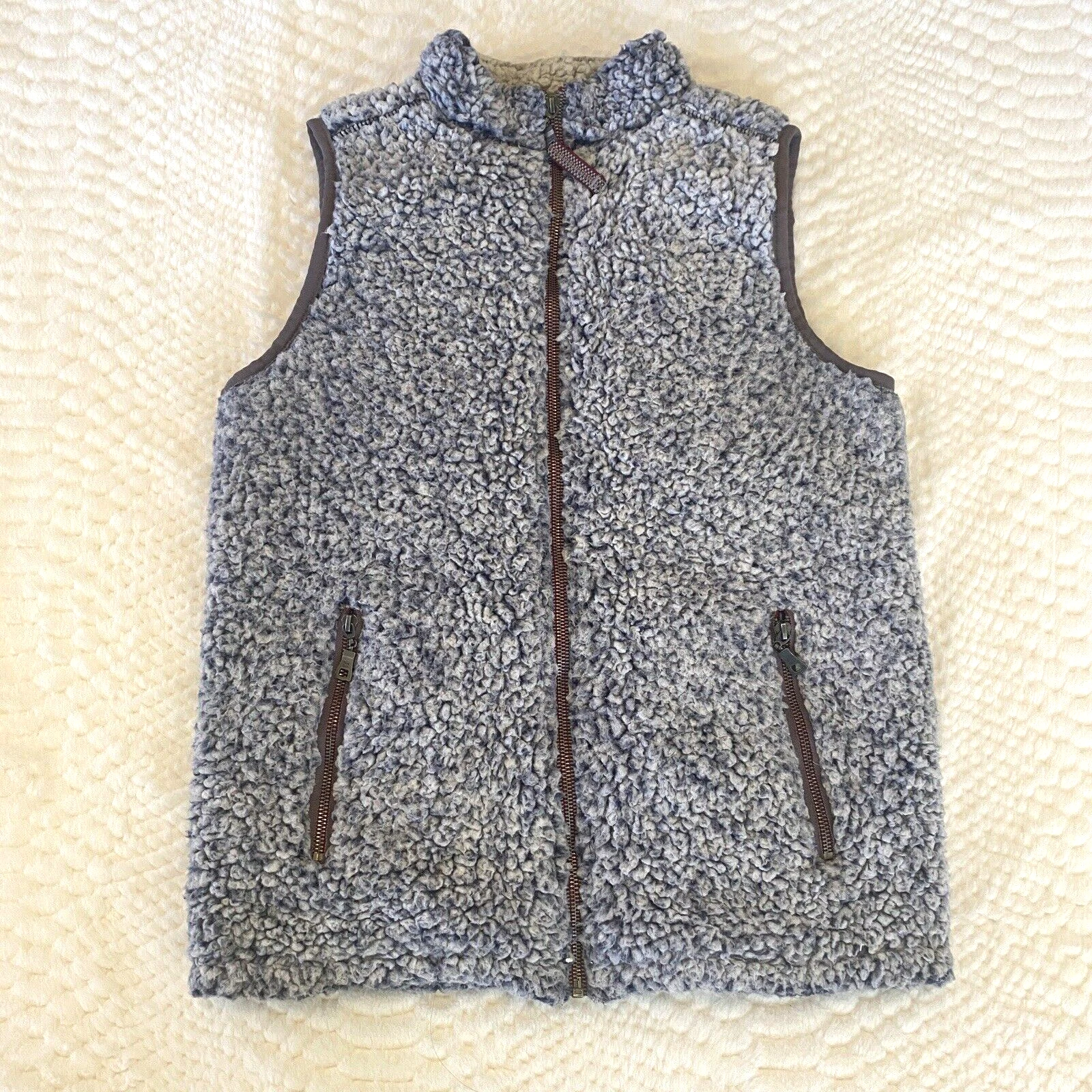 TRUE GRIT Frosty Tipped Double Up Vest Mens S Gray Outdoor Gorpcore Athleisure