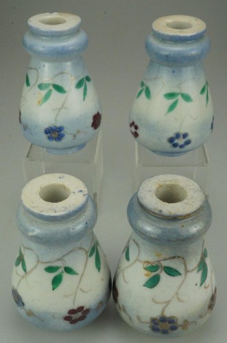 Lot of 4 Porcelain Ceramic Bed Post Finials Floral Design Home Decor LR3 - Picture 3 of 4