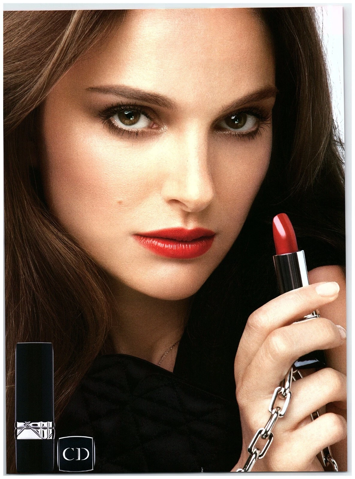 Publicité Maquillage Imprimé Dior 2013, Natalie Portman Rouge à Lèvres Sexy Rouge Jolie