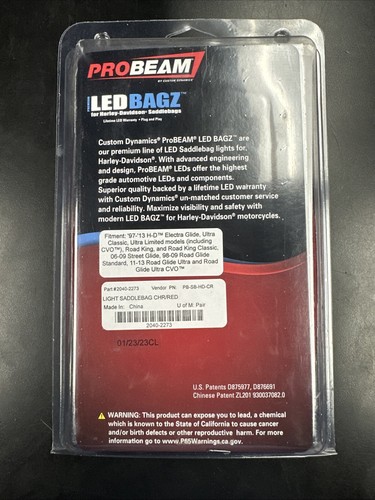 Custom Dynamics ProBeam Bagz Chrome/Red LED Saddlebag Lights (PB-SB-HD-CR) - Bild 2 von 2