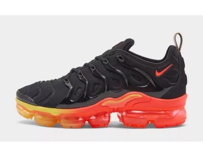 black vapormax plus with orange bottom
