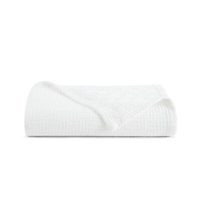 Host & Home Cotton Blanket, Size/Color Options, Lightweight Basketweave 300GSM
