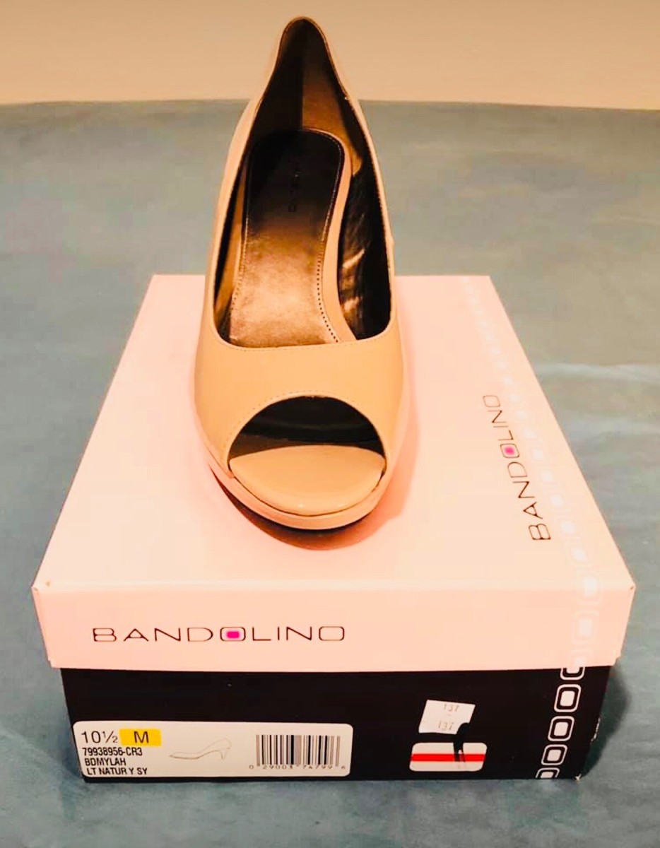 ピープ Women's Bandolino Tan Peep Toe Patent Leather Pumps Size: 10.5 | eBay