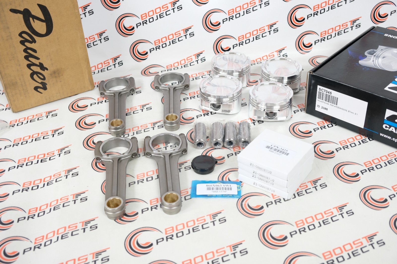CP Pistons & Pauter Rods Bore 87mm 9.01 For TSX/Accord/CRV K24 K24A