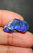 Schwarzopal Rough Welo Fire Raw Black Ethiopian Opal Crystal Loose Stone 12,6...