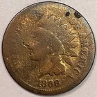 1866 Indian Head Cent Good G Coin, Cleaning #15899