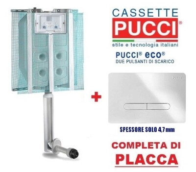 CASSETTA SCARICO AD INCASSO PUCCI ECO 2 pulsanti scarichi ...
