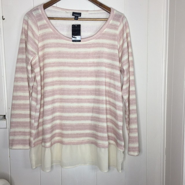 Torrid Pink Size 1 Stripped With Polyester Bottom Sweater Top Ebay