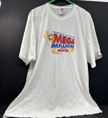Tennessee Lottery Mega Millions T Shirt Men Sz 2XL Fruit Of The Loom EUC