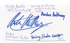Andre Anthony Signed 3x5 Index Card Autographed Actor Kinky Boots Riverdale