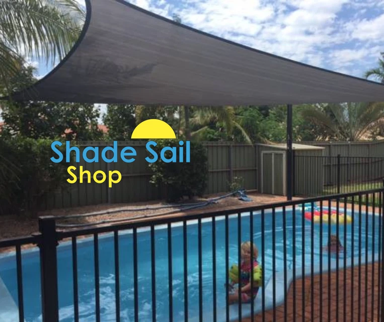 95% UV Sun Shade Sails BLACK & GREY Rectangle All Sizes Heavy Duty 5 Year UV - image 3 of 4
