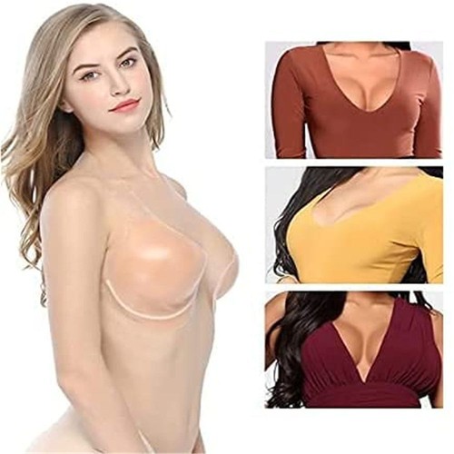Breast Conceal Reusable Self Adhesive Sticky Bra Lift Bra Nipple Cover Silicone - Picture 2 of 19