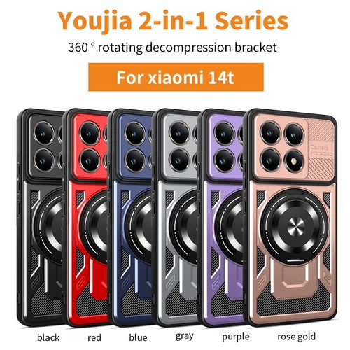 Custodia antiurto per Xiaomi 14T Redmi Note 14 13 Pro Armor supporto magnetico - Foto 6 di 18