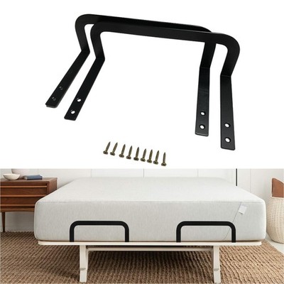ANTEISI 2-Pcs Matte Black L-Shaped Metal Mattress Holder   Low-Profile Steel ...