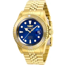 Invicta Pro Diver Blue Dial Gold Tone Men's 42mm NH35A. Automatic Watch- 30097