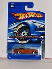 Hot Wheels 1970 Plymouth Barracuda #061 Mopar Madness 1/5 Orange Die-Cast B5