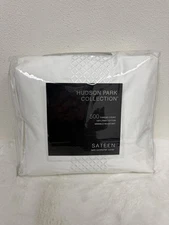 Hudson Park Embroidered Geo Twin Duvet Cover White / White New