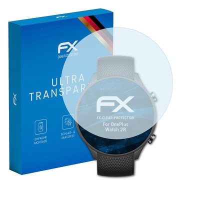 atFoliX 3x Displayschutzfolie für OnePlus Watch 2R Schutzfolie klar Folie