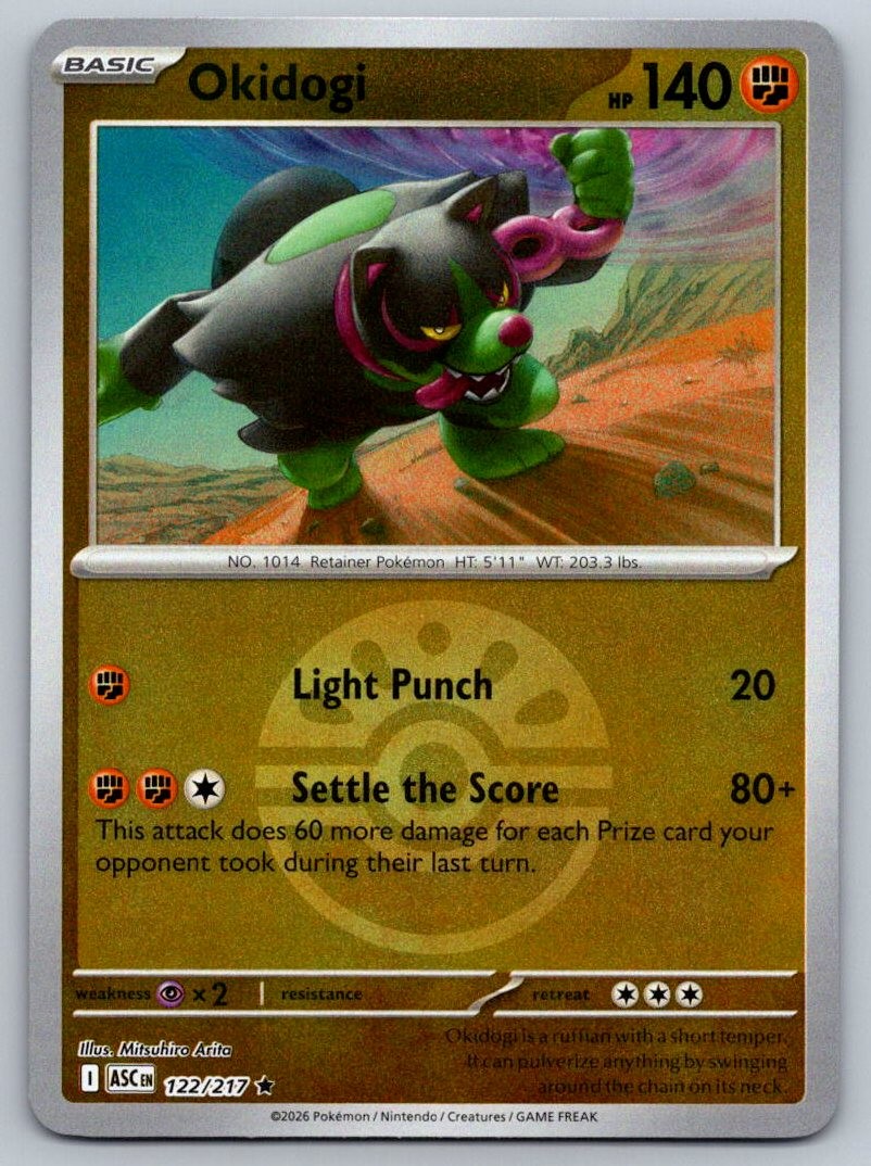 Okidogi (Friend Ball) 122/217 Holo Rare Ascended Heroes Pokemon Reverse Holo NM