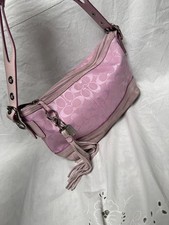 COACH Soho Signature Shoulder Bag 9363 Pink Jacquard Canvas Handbag