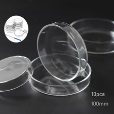 10Pcs 100mm Glass Petri Dishes with Lids Autoclavable Lab Petri Plates Reusable