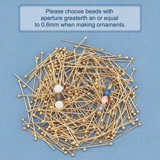 200pcs Gold Stainless Steel Head Pin Ball Head Pins for Earring Necklace Jewelry