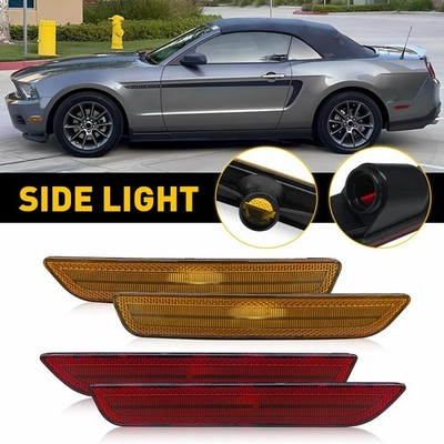 4Pcs For 2010-2014 Ford Mustang Front Rear LED Side Bumper Marke Light  Housings