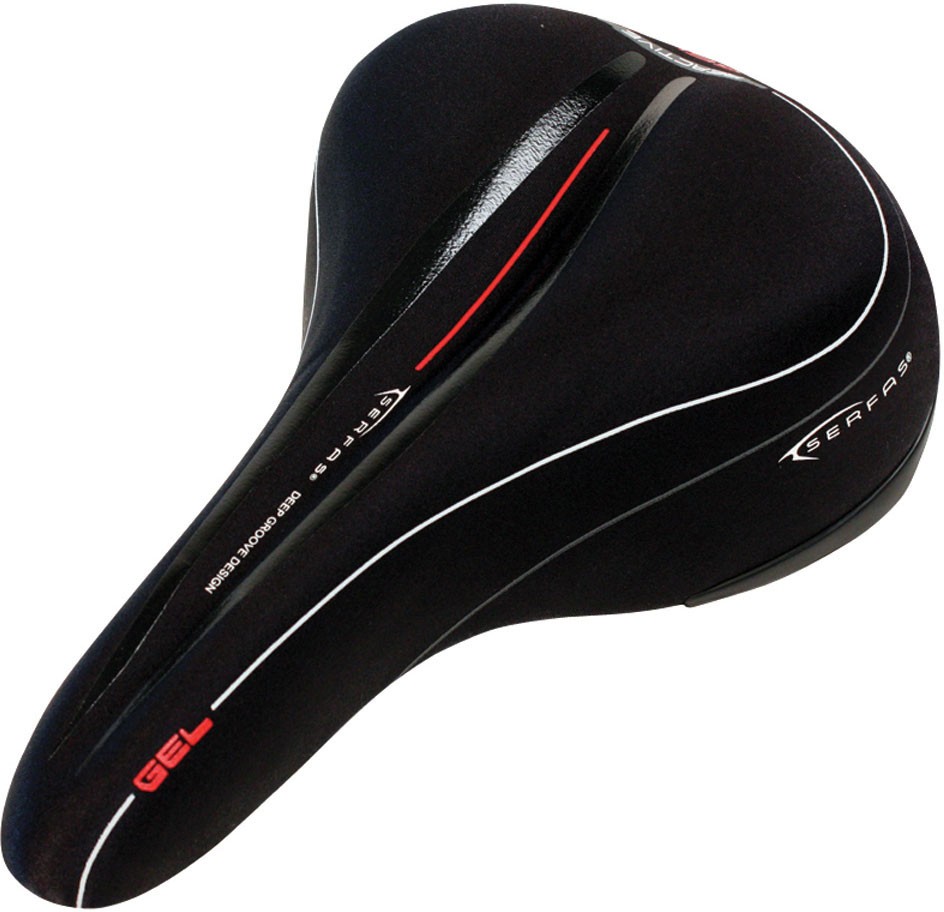 Serfas MSC-226 Reactive Gel Men's Saddle 267mm x 165mm Lycra Black