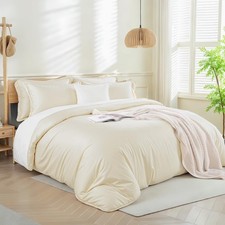Duvet Cover Set King, 100 Organic Viscose from Bamboo, Washed Brushed Ultra ...