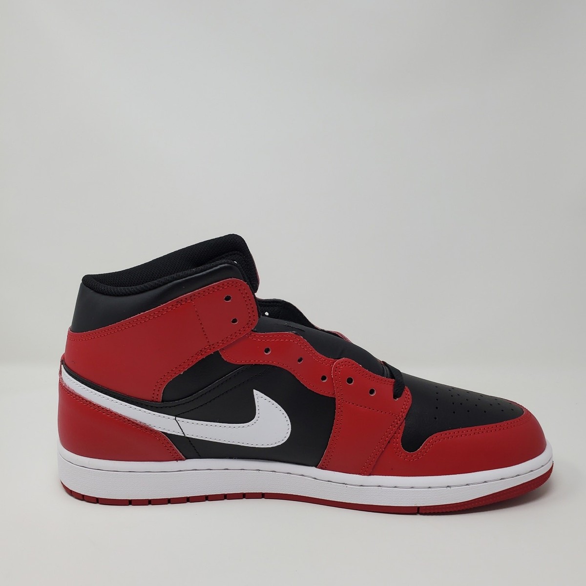 Nike Air Jordan 1 Mid Shoes Black Gym Red White DQ8426-061 Men's