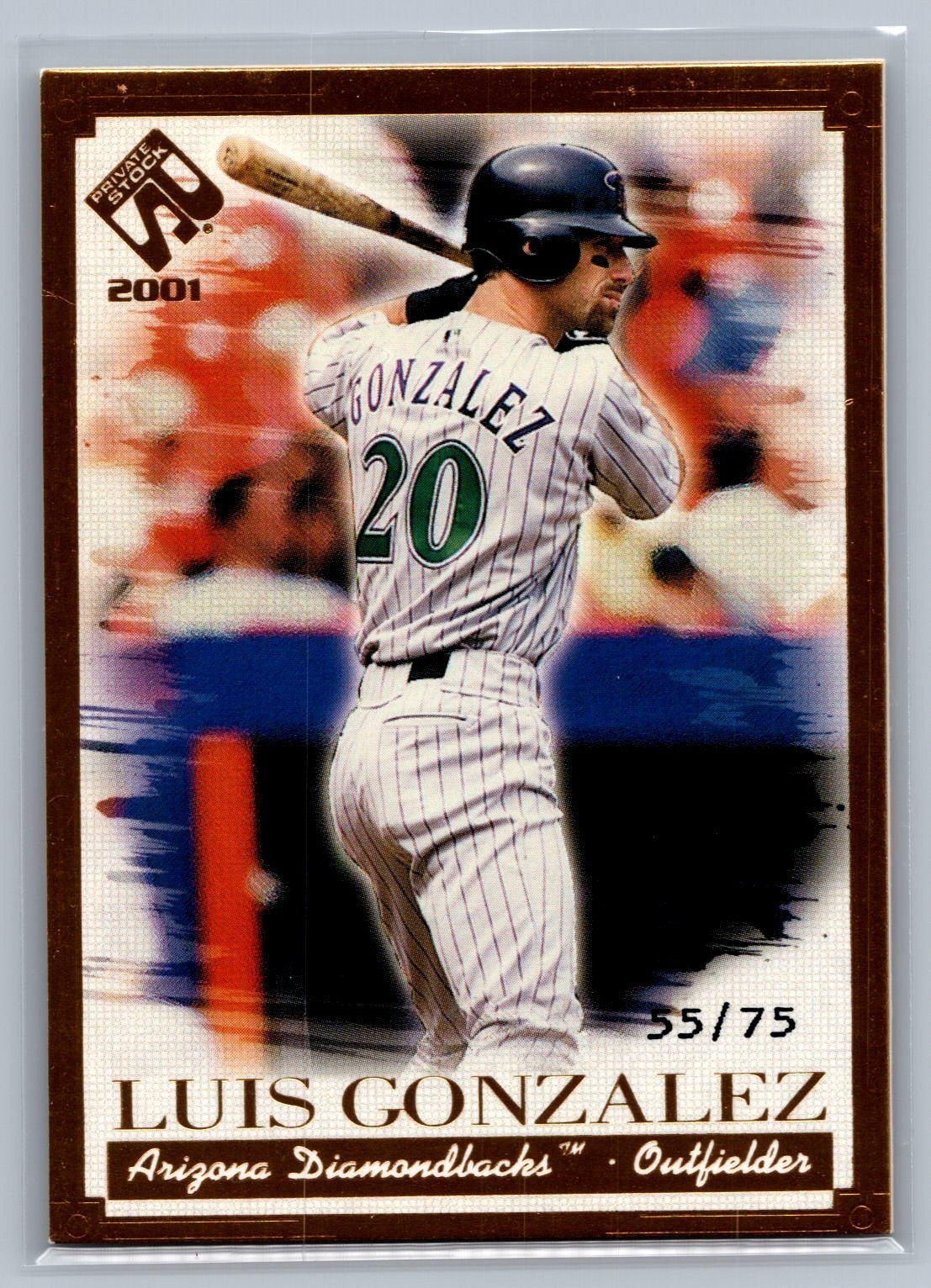 /75 2001 Pacific Private Stock - Luis Gonzalez #6 Gold Portraits SSP