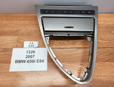  04-07 OEM BMW E64 645Ci 650i Convertible Central Console Ash Tray Trim Silver *