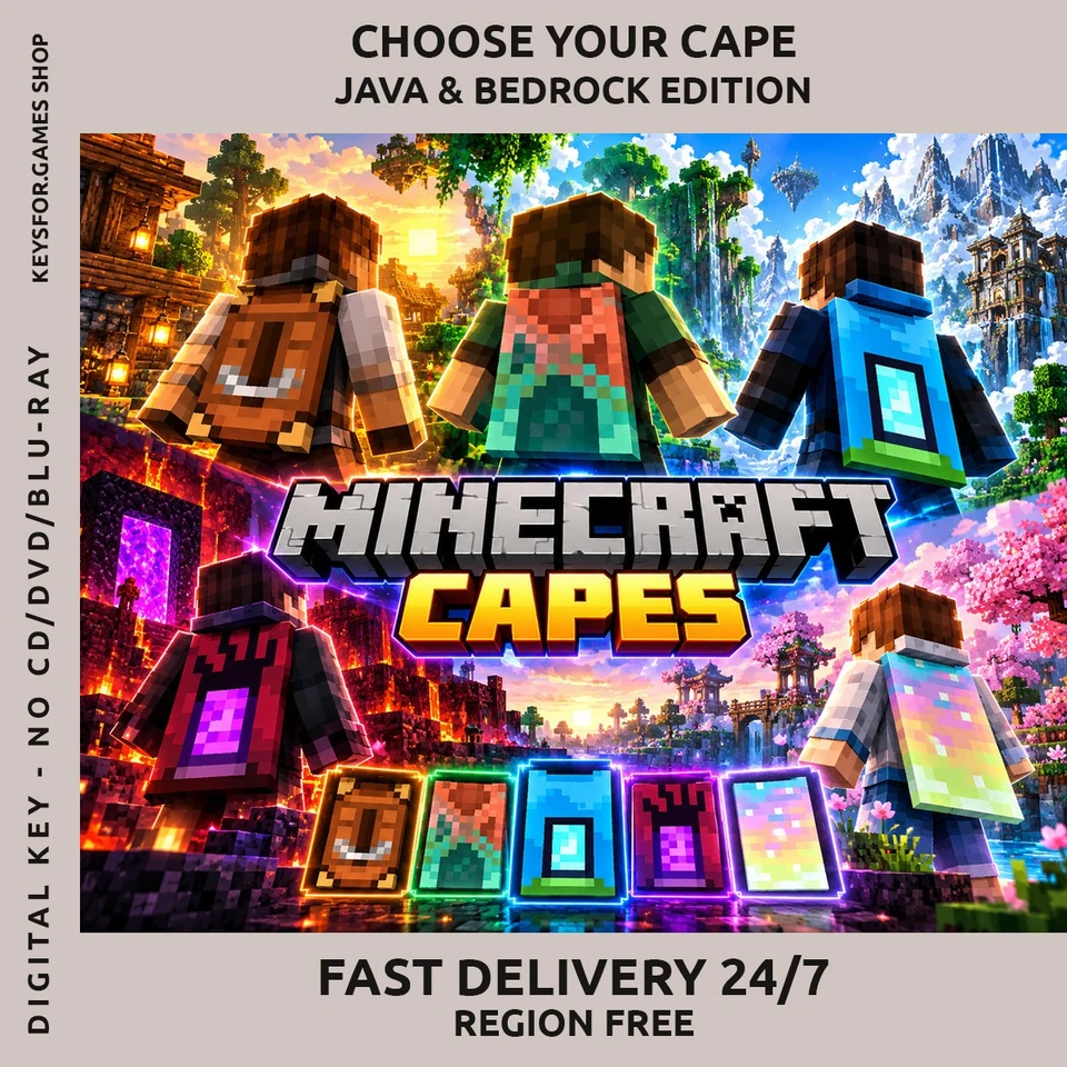 MC Java & Bedrock Cape | Region Free | Craft | Mine | PC | All Platforms | New - Bild 1 von 1