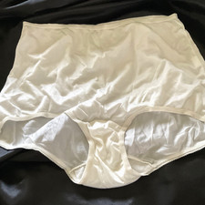 Vintage White Sheer Nylon Mushroom Gusset Sissy Granny Panties Renee USA Size 8