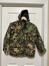 Game Winner Youth Mossy Oak Obsession Jacket Sz S Camo Snap Button Zip Hunting