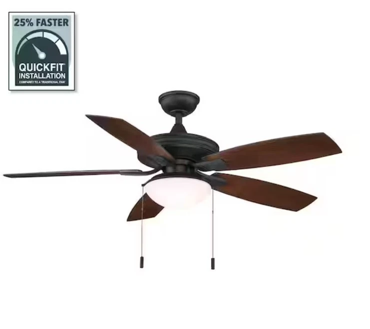Hampton Bay Gazebo III 52 in. Indoor/Outdoor Natural Iron Ceiling Fan - Image 4 of 4