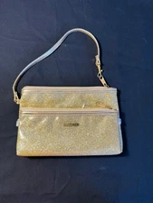 Modella Clutch Make-up Bags Gold Glitter Lined