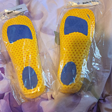 Gel Shoe Insoles Inserts Pair Yellow/Blue Cushion Made in China