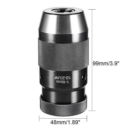 Schlüssellos Bohrfutter 1/2-20UNF Gewinde Halterung 1/32"-5/8" 3-Kiefer - Bild 3 von 5