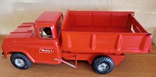 Vintage Buddy L Dump Truck Red Pressed Steel Lever Action  Works