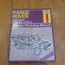 Range Rover Haynes Workshop Manual from 1970 to 1985.